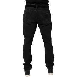 Black Cotton Skinny Men Denim Jeans