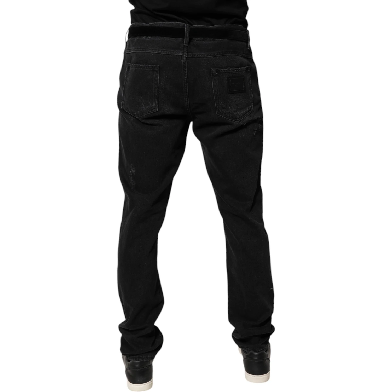 Black Cotton Skinny Men Denim Jeans