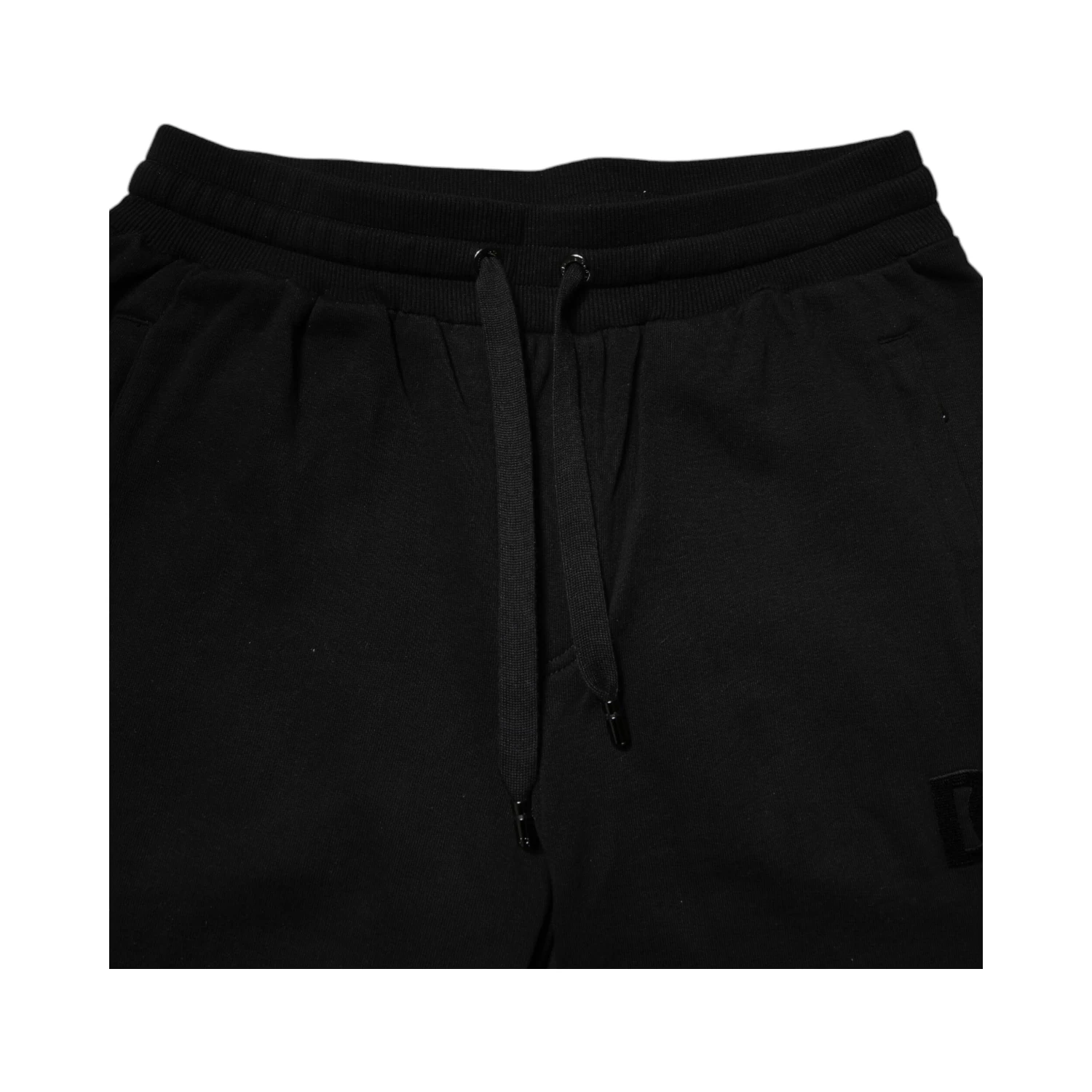 Black Cotton Mid Waist Jogger Sweatpants Pants