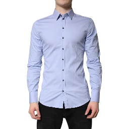 Light Blue Cotton SICILIA Dress Formal Shirt