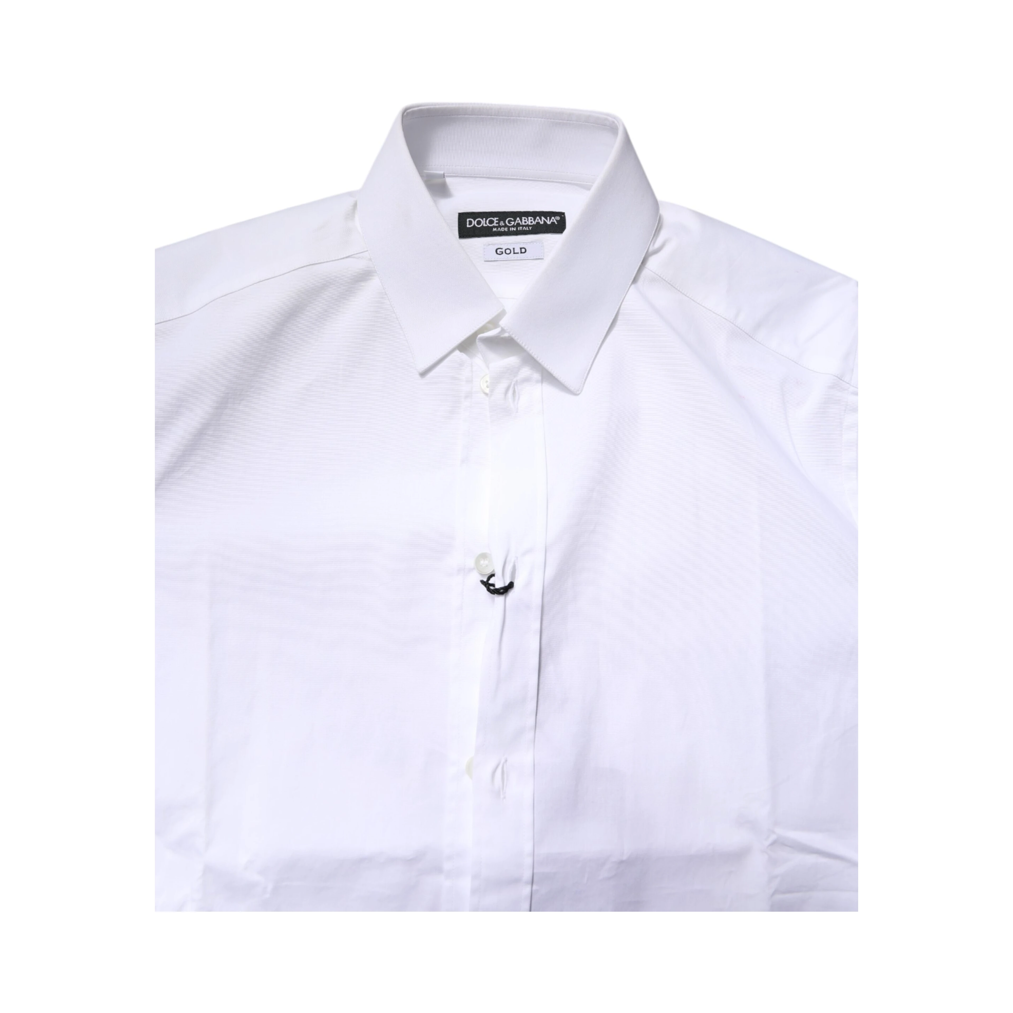 White Cotton Stretch GOLD Dress Formal Shirt