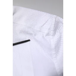 White Cotton Stretch GOLD Dress Formal Shirt