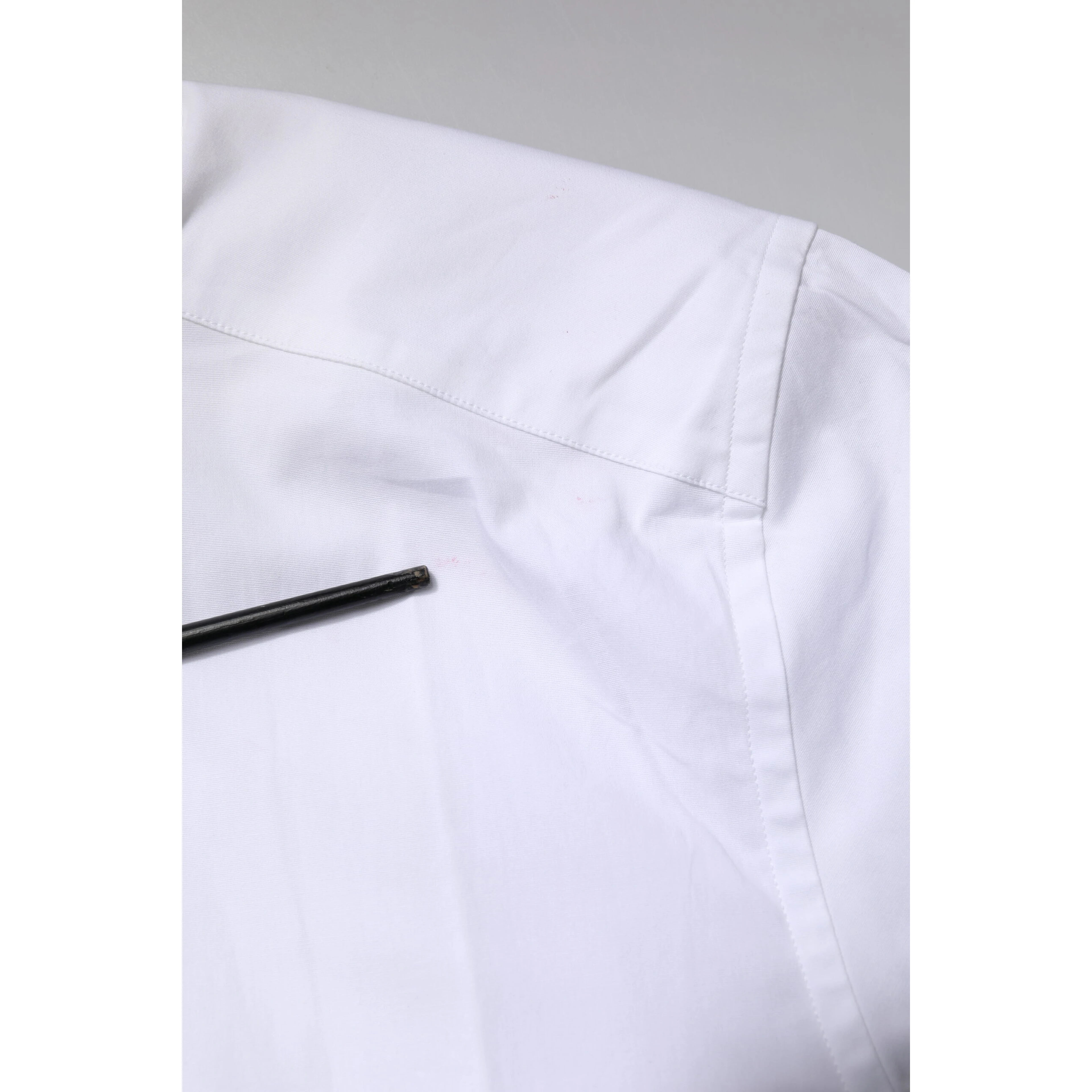 White Cotton Stretch GOLD Dress Formal Shirt