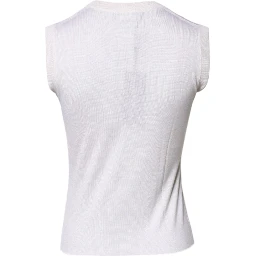 White Sleeveless Cashmere Round Neck Tank Top
