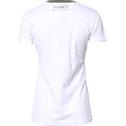 White Graphic Print Cotton Crew Neck T-shirt
