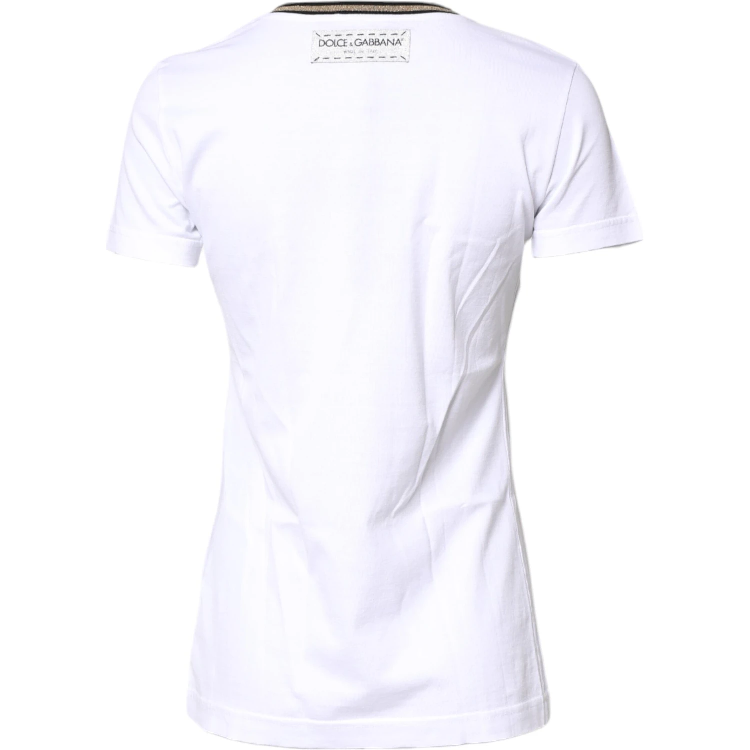 White Graphic Print Cotton Crew Neck T-shirt