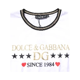 White Graphic Print Cotton Crew Neck T-shirt