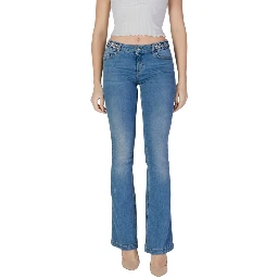Light Blue Cotton Bootcut Jeans