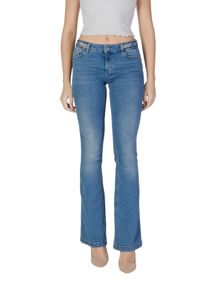 Light Blue Cotton Bootcut Jeans