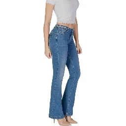 Light Blue Cotton Bootcut Jeans