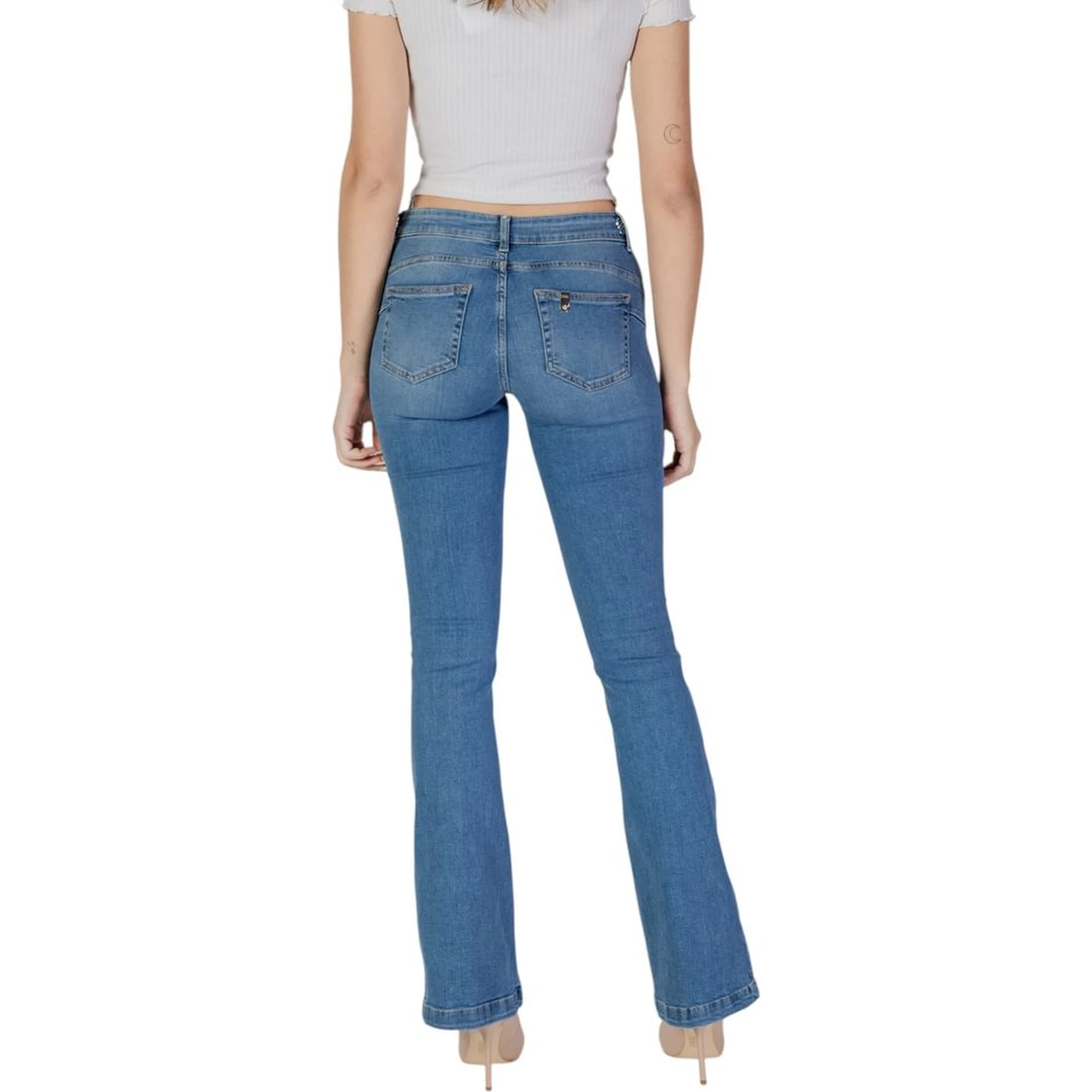 Light Blue Cotton Bootcut Jeans