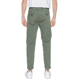 Green Cotton Casual Pants