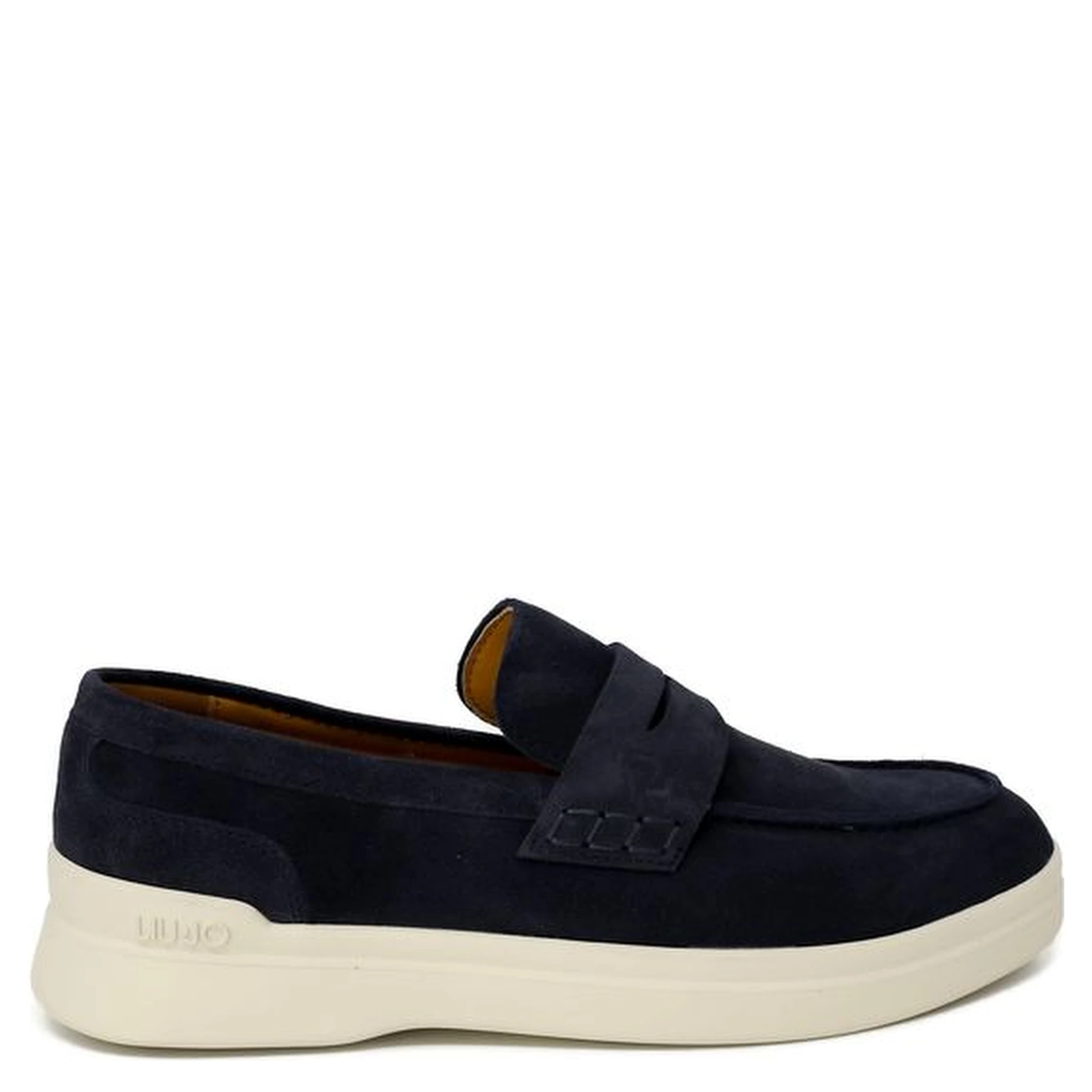Blue Suede Leather Slip-On Loafers