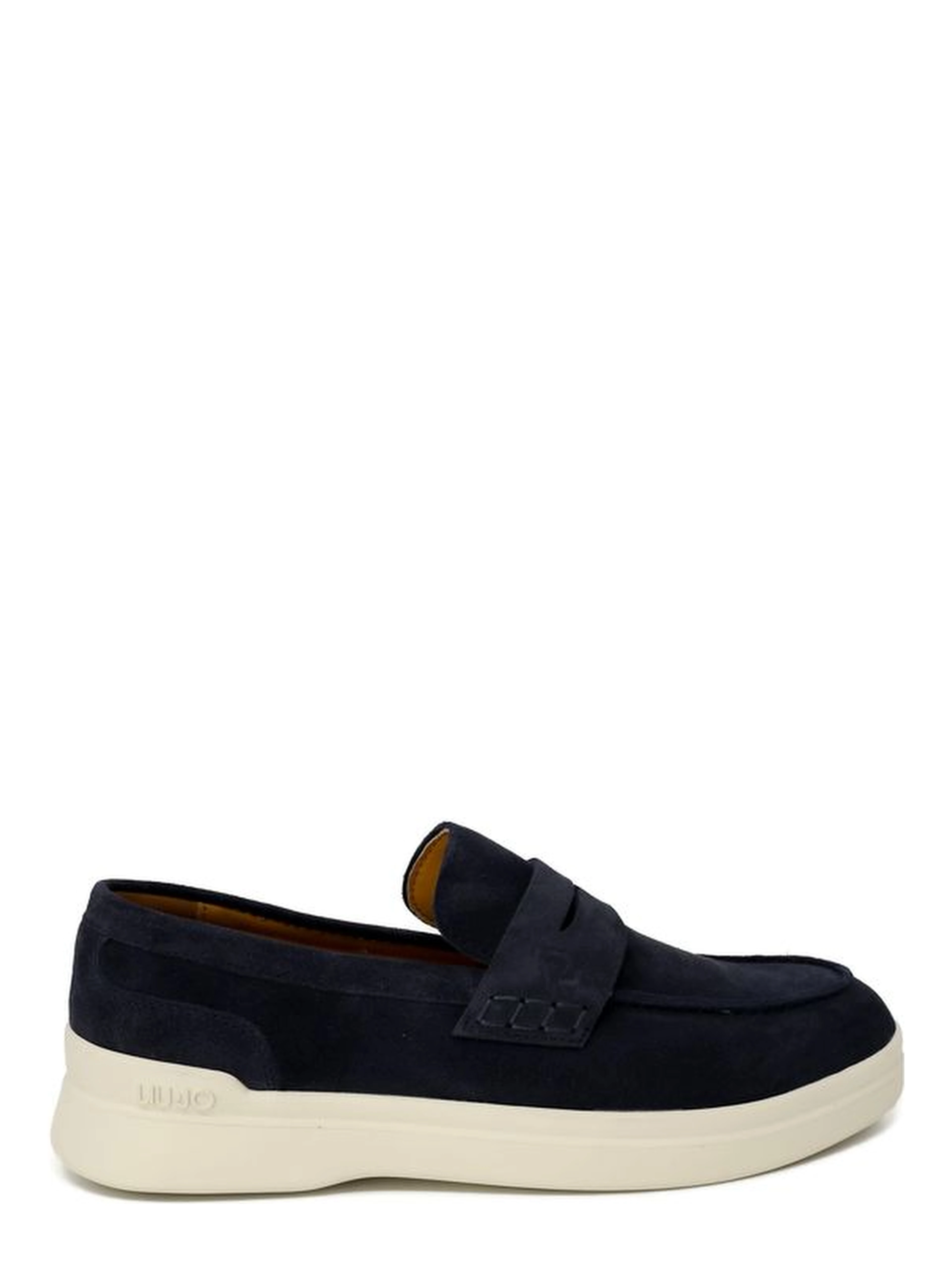 Blue Suede Leather Slip-On Loafers
