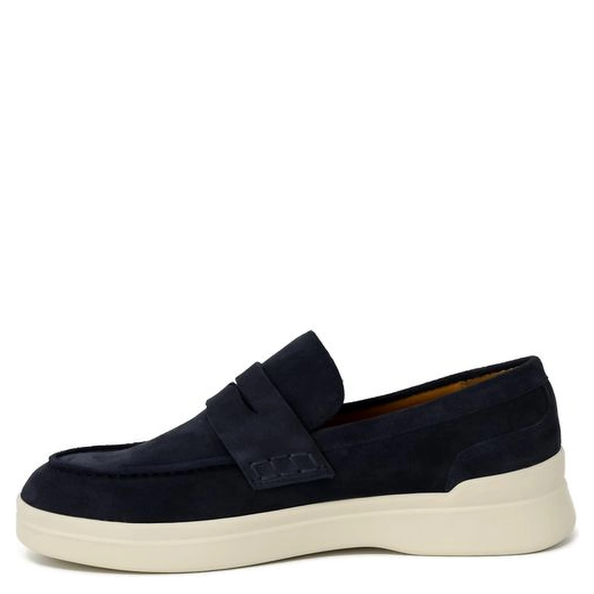 Blue Suede Leather Slip-On Loafers