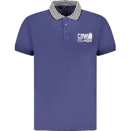 Blue Cotton Polo Shirt