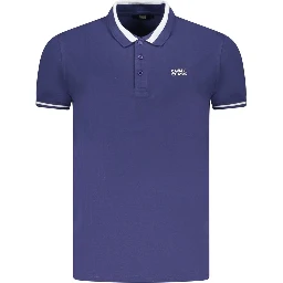 Blue Cotton Polo Shirt