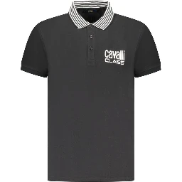Black Cotton Polo Shirt