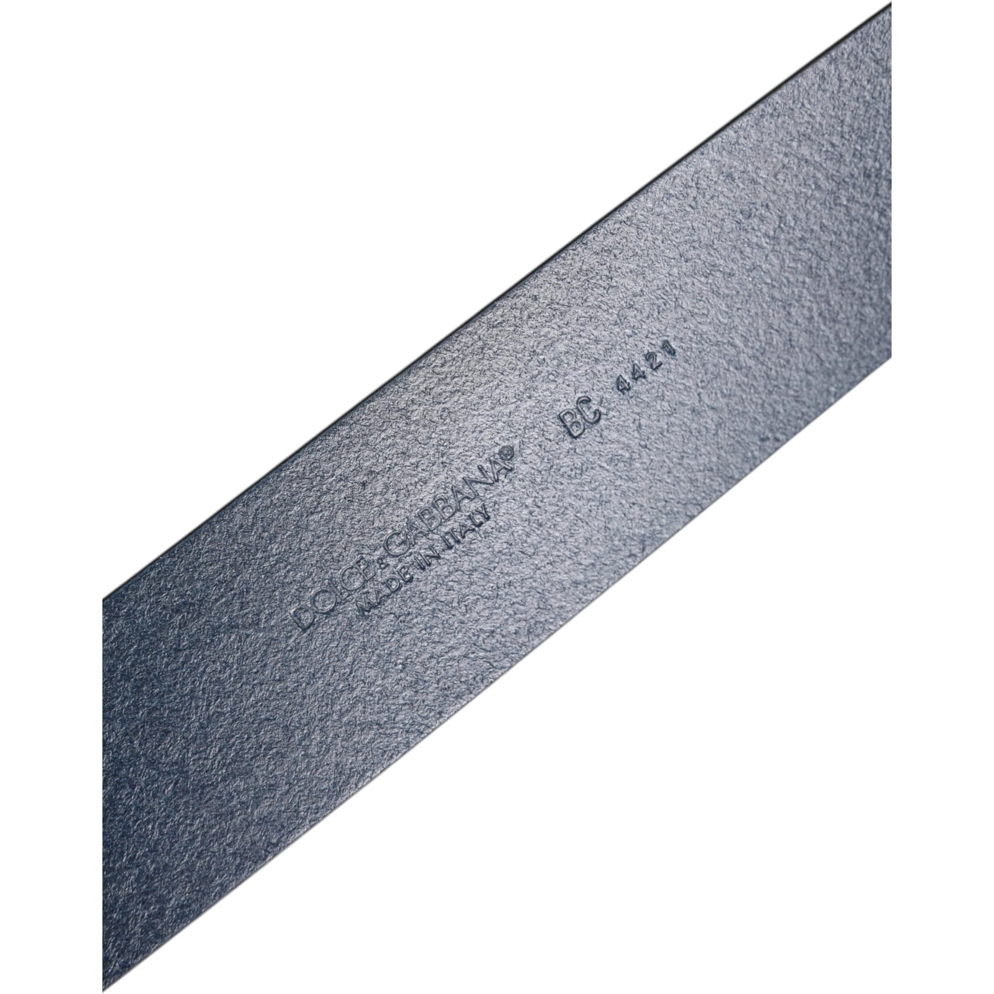 Blue Calf Leather Classic Metal Buckle Belt