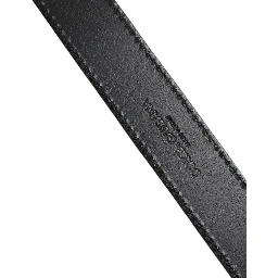 Silver Classic Gold Logo Plaque Buckle Belt