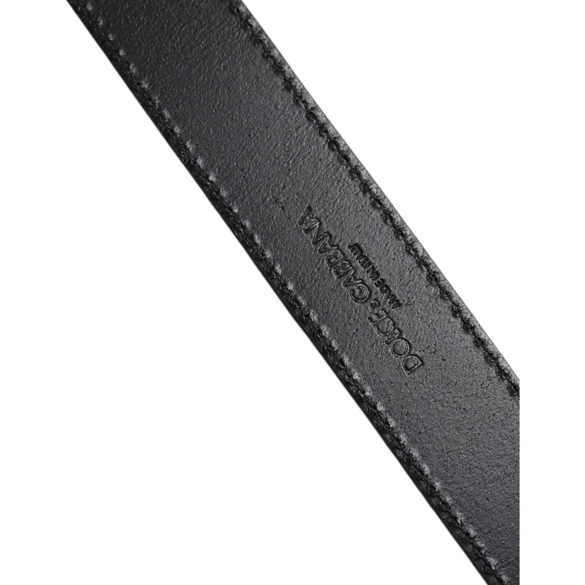 Silver Classic Gold Logo Plaque Buckle Belt