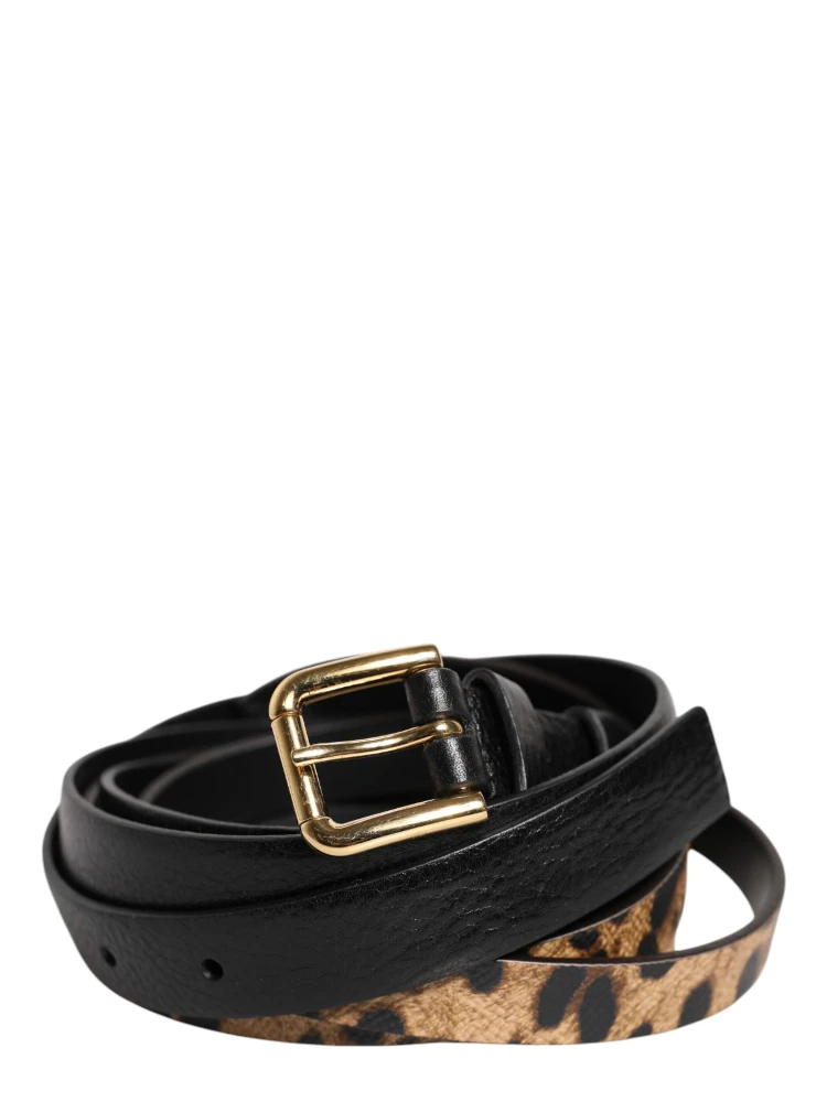 Black Leopard Classic Gold Metal Buckle Belt alternative