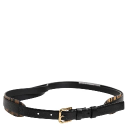 Black Leopard Classic Gold Metal Buckle Belt
