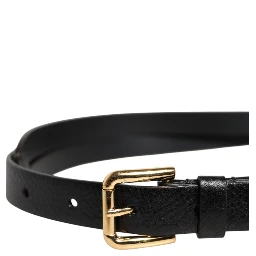 Black Leopard Classic Gold Metal Buckle Belt