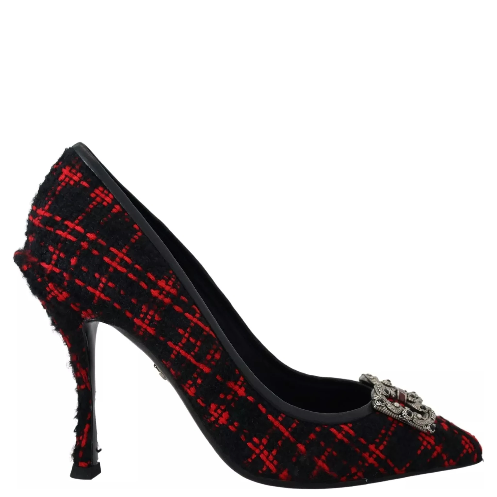 Red Black Tweed DG Amore Heels Pumps Shoes