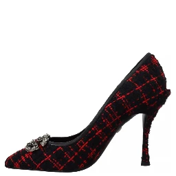 Red Black Tweed DG Amore Heels Pumps Shoes
