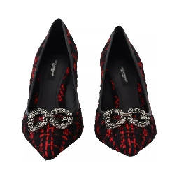 Red Black Tweed DG Amore Heels Pumps Shoes