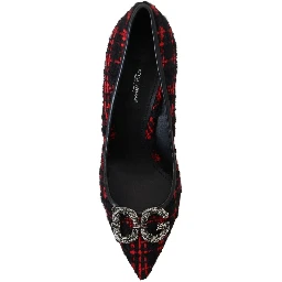 Red Black Tweed DG Amore Heels Pumps Shoes