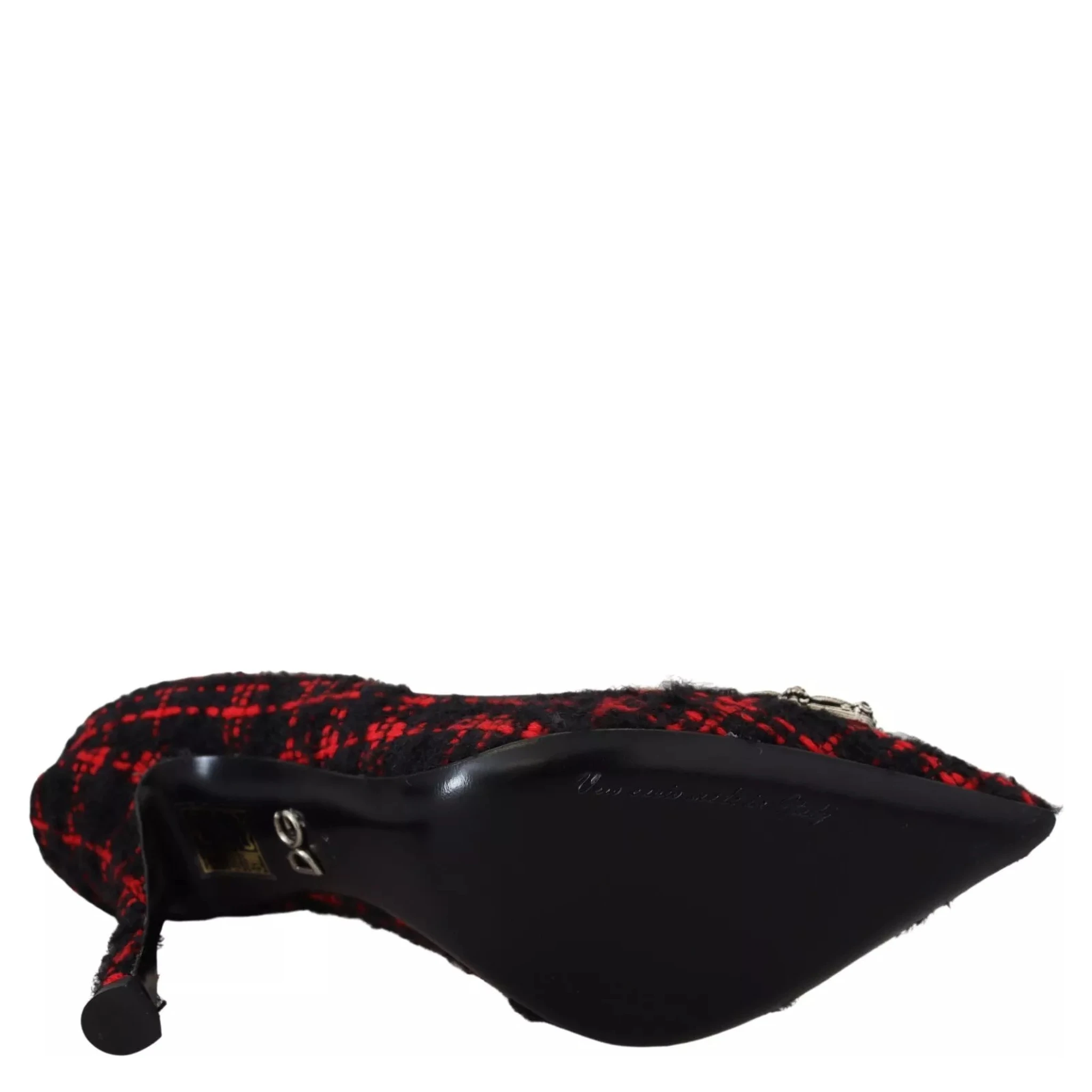 Red Black Tweed DG Amore Heels Pumps Shoes