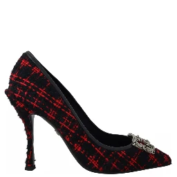 Red Black Tweed DG Amore Heels Pumps Shoes
