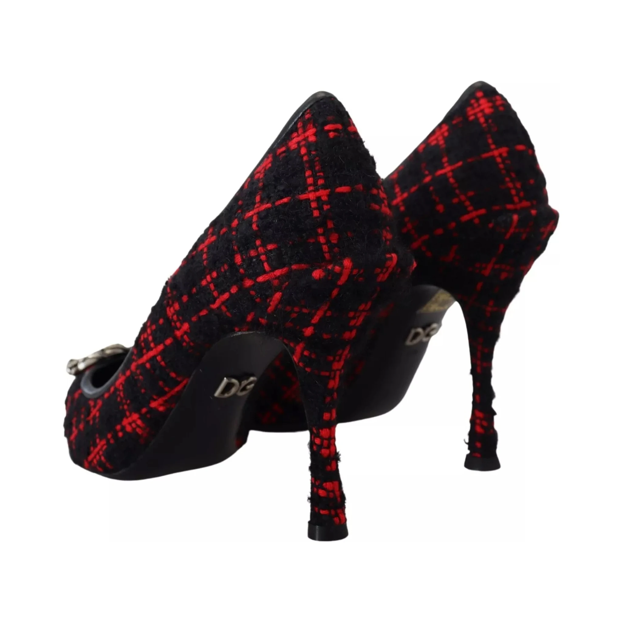 Red Black Tweed DG Amore Heels Pumps Shoes