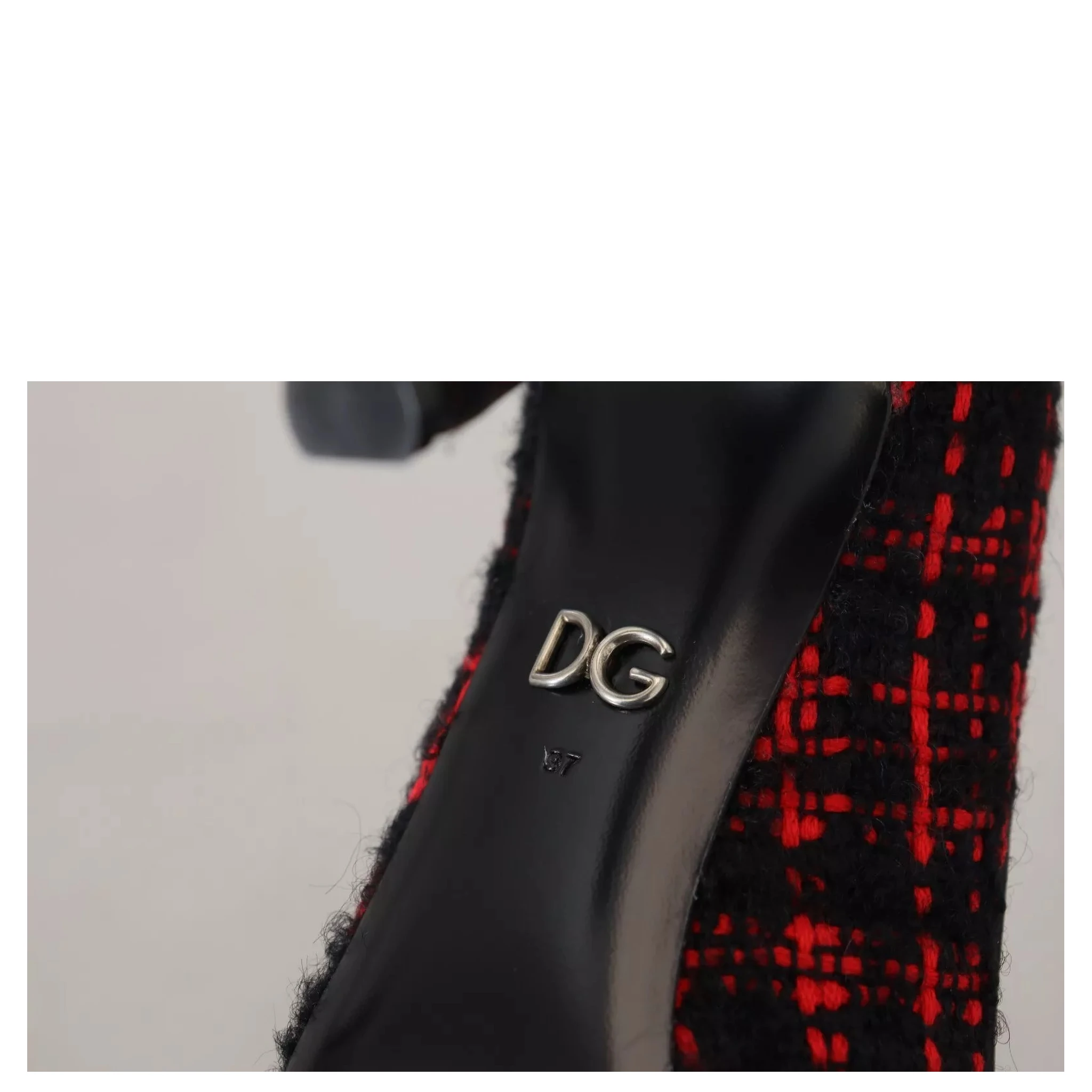 Red Black Tweed DG Amore Heels Pumps Shoes