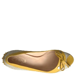 Yellow Off White Peep Toe Heels Pumps Shoes