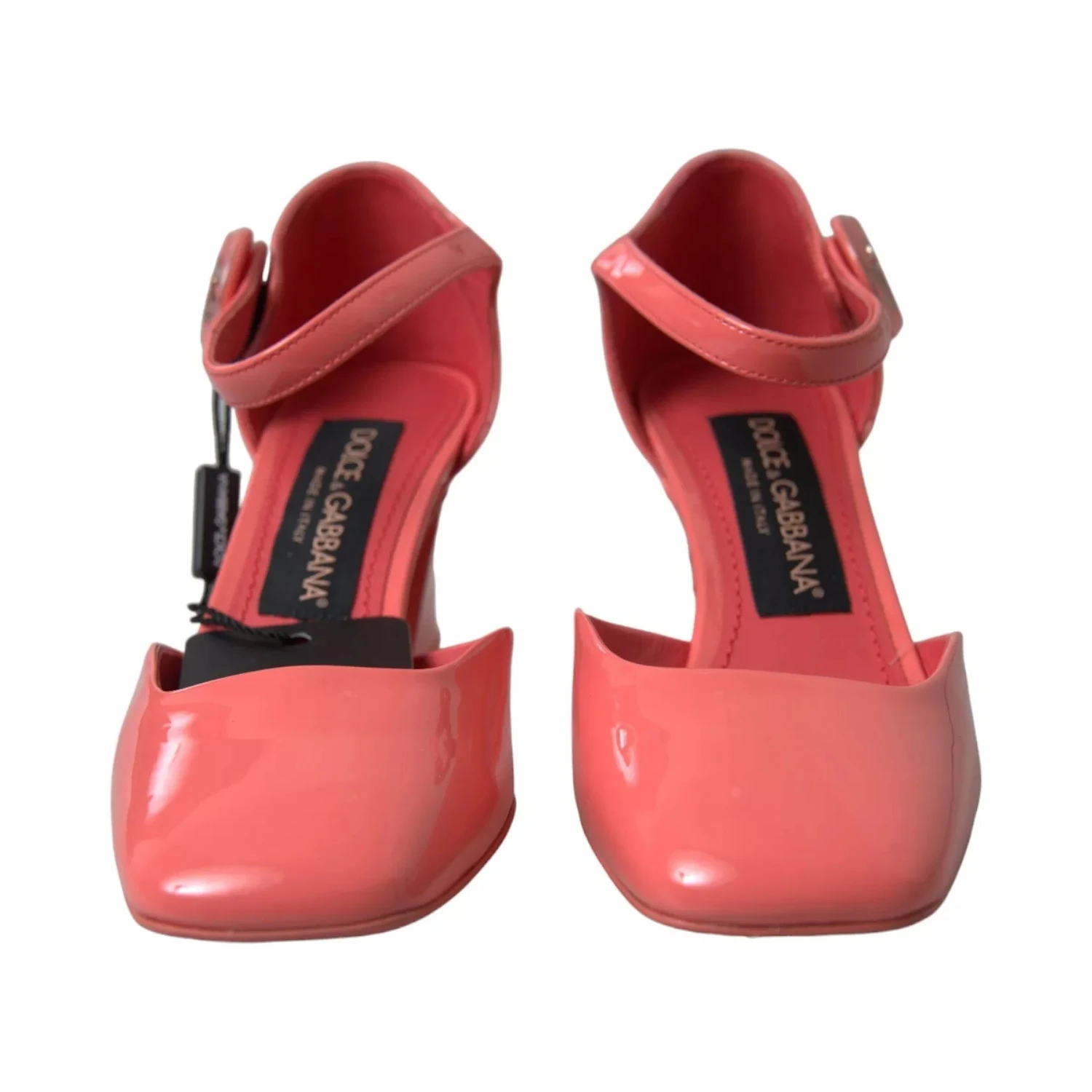 Peach Leather Ankle Strap Heels Sandals Shoes