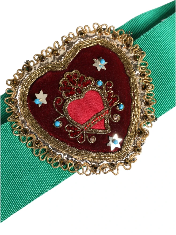 Green Stretch Wide Waist Heart Embellished Belt alternative