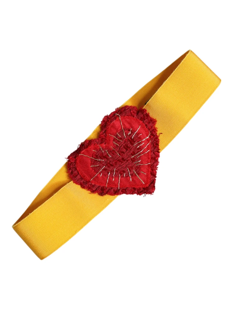 Yellow Stretch Wide Waist Heart Embellished Belt alternative