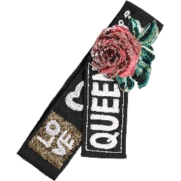 Black Stretch Multicolor Embellished Waist Belt