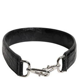 Black Alligator Leather Bag Shoulder Strap