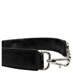 Black Alligator Leather Bag Shoulder Strap
