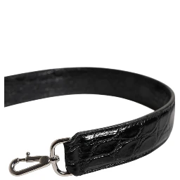 Black Alligator Leather Bag Shoulder Strap