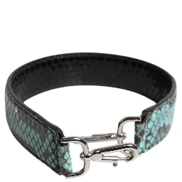 Black Blue Exotic Leather Bag Shoulder Strap