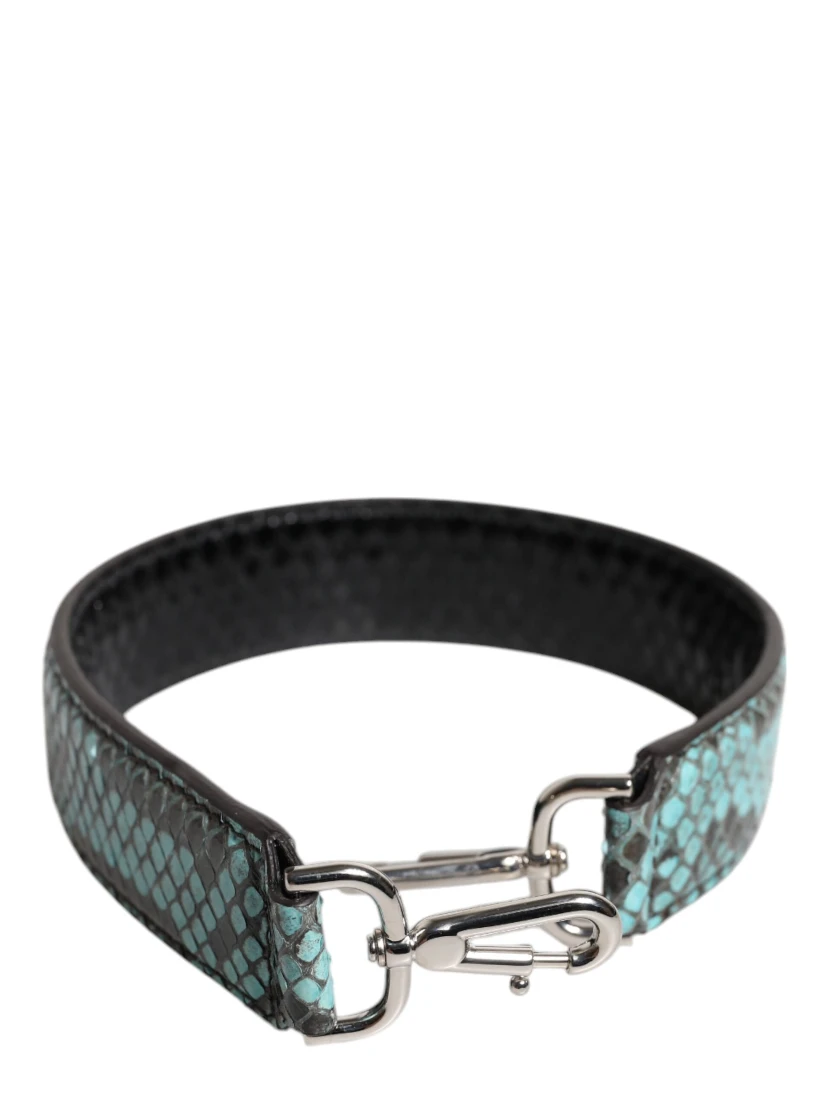 Black Blue Exotic Leather Bag Shoulder Strap