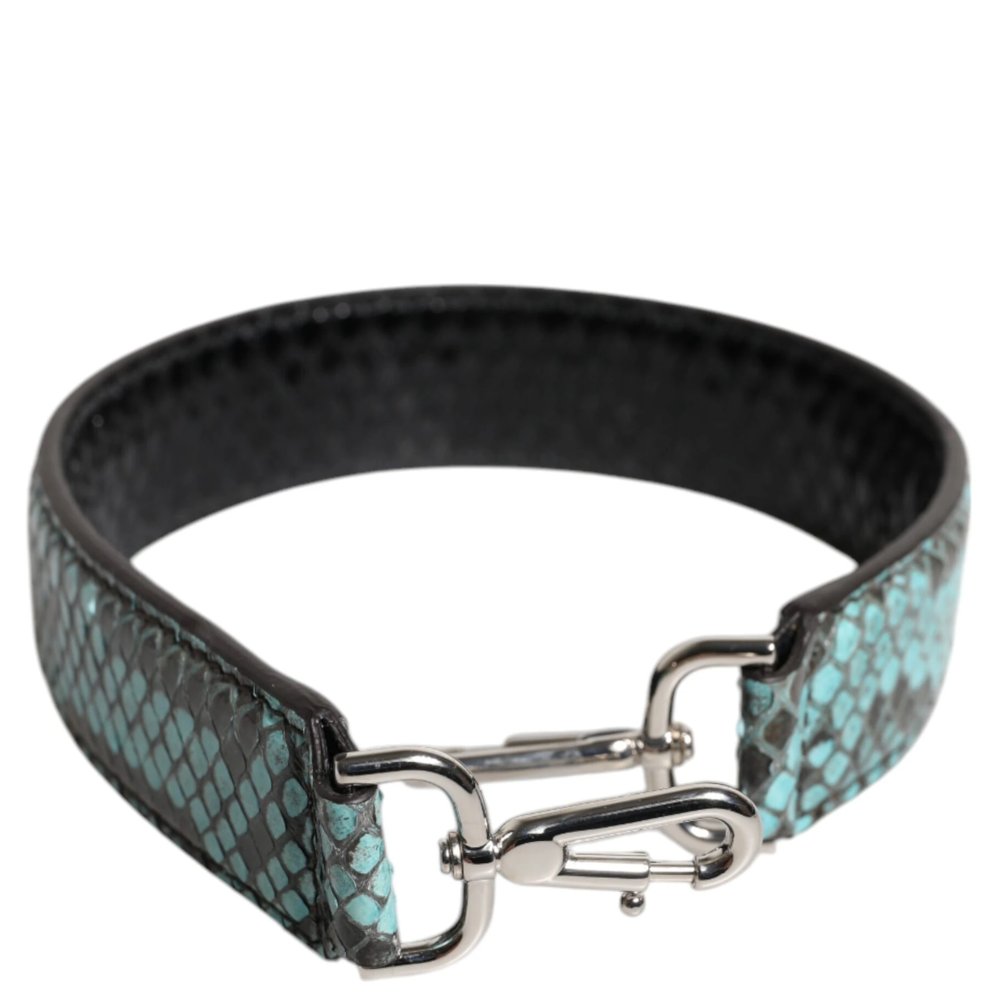 Black Blue Exotic Leather Bag Shoulder Strap