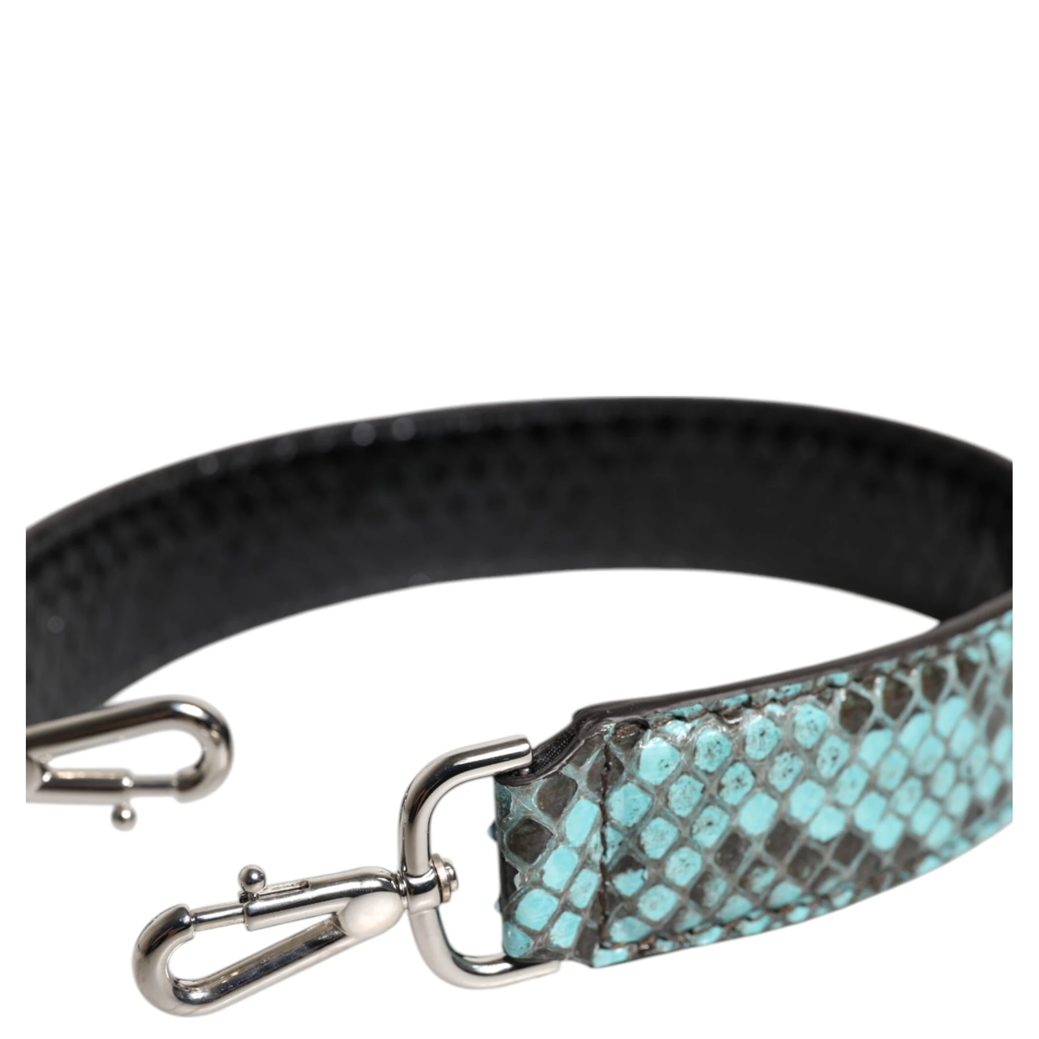 Black Blue Exotic Leather Bag Shoulder Strap