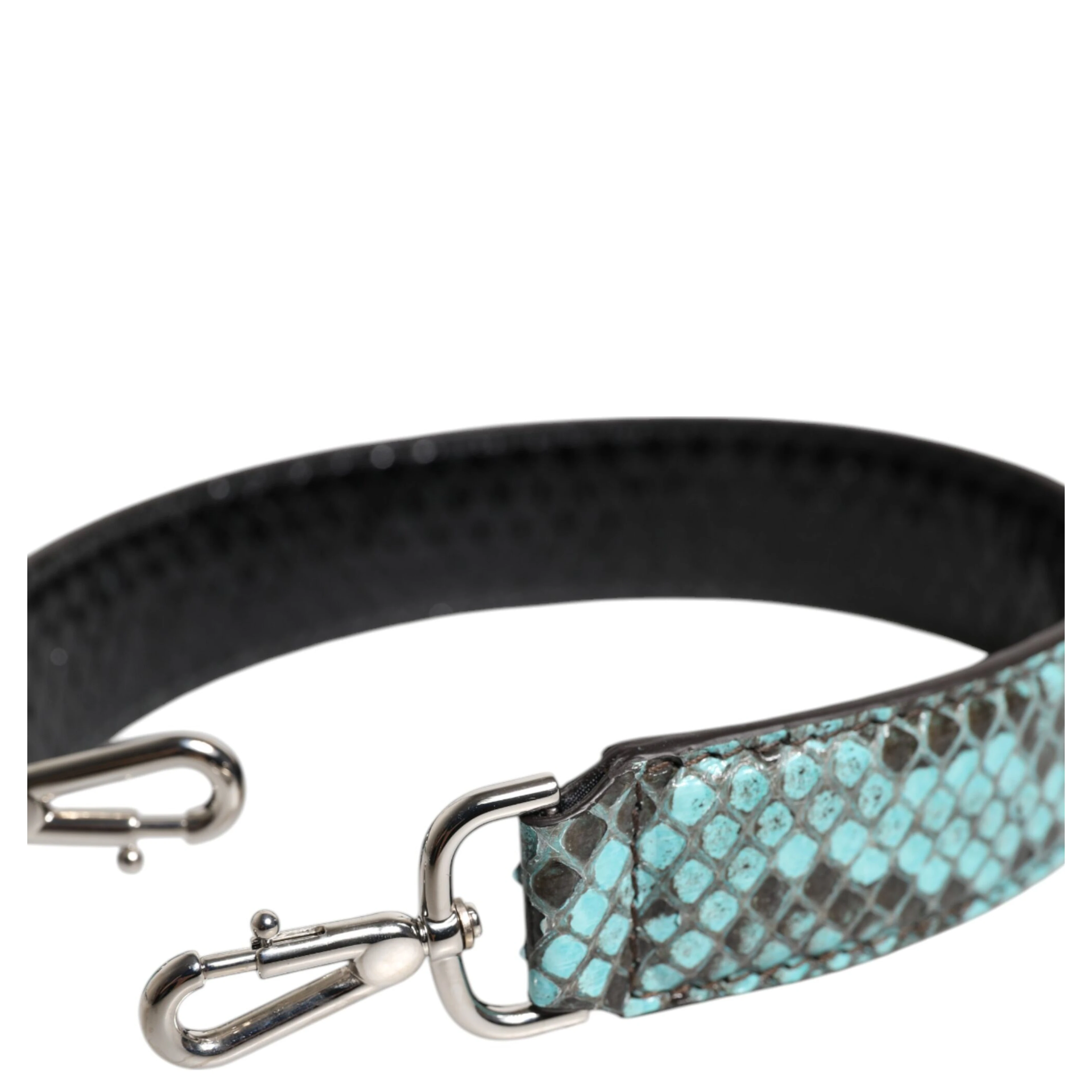 Black Blue Exotic Leather Bag Shoulder Strap