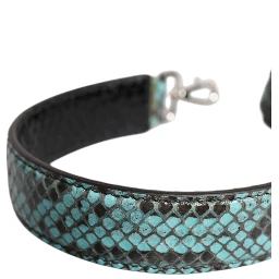 Black Blue Exotic Leather Bag Shoulder Strap
